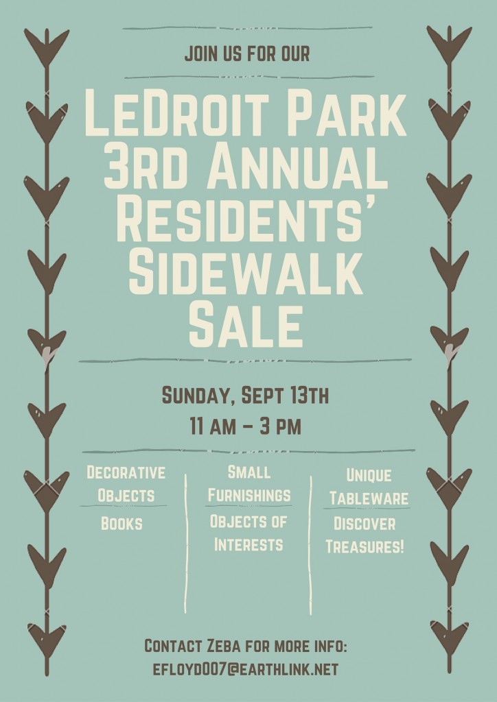 {You’re Invited} 3rd Annual LeDroit Park Residents’ Sidewalk Sale — This Sunday, Sept 13