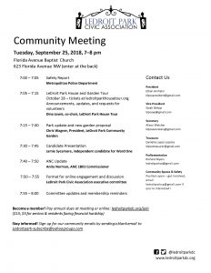 September Meeting Agenda